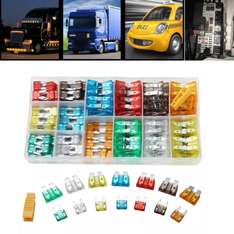 Caja de fusibles de hoja 220 piezas surtido de fusibles para auto camioneta camioneta RV barco motocicletas Foto 3 de 4