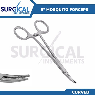 Surginstruments 10-Pack Mosquito Hemostat Locking Forceps – 5 Curved, 5 Straight, German Grade