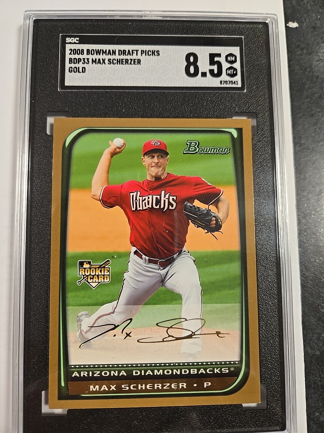 Max Scherzer 2008 Bowman Draft Picks Gold SGC 8.5 NM/MT+ BDP33 7041 POP 6 RARE