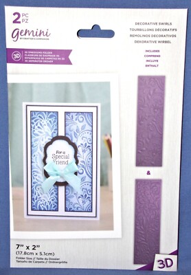 3D Embossing Folders Decorative Swirls Gemini Set of 2 by Crafters ...