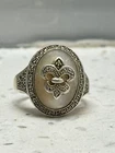 DALLAS PRINCE 925 Sterling Silver Vintage Real MOP & Marcasite Gem Ring