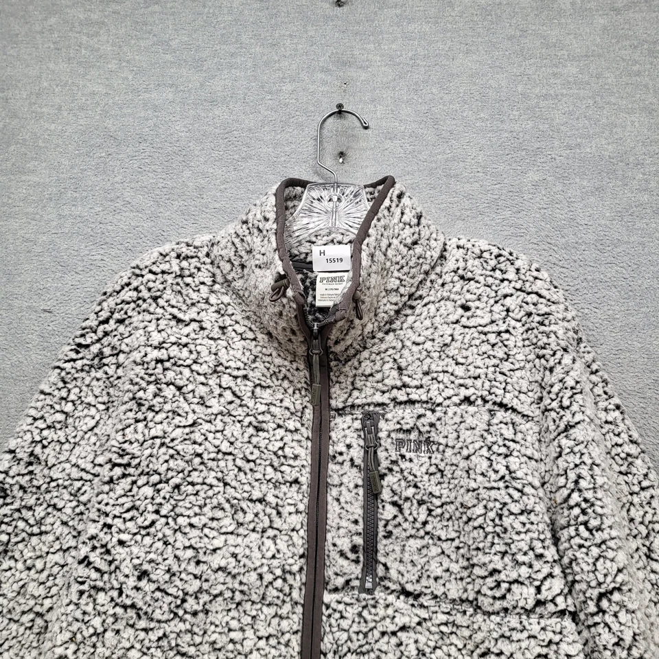 РОЗОВЫЙ Victoria's Secret женщин толстовка M серый черный белый логотип вышивка - Изображение 4 из 4