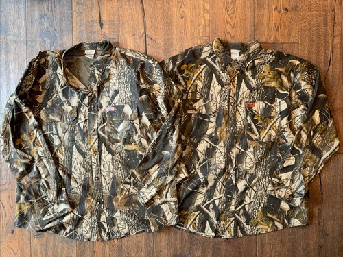 VINTAGE Woolrich Realtree Hardwoods MENS XL Camo Shirt SET OF 2 Camouflage USA - Picture 2 of 10