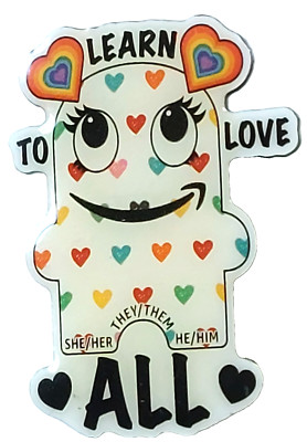 Amazon ''Learn To Love All'' ''She Her They Them He Him'' Employee Lapel Pin