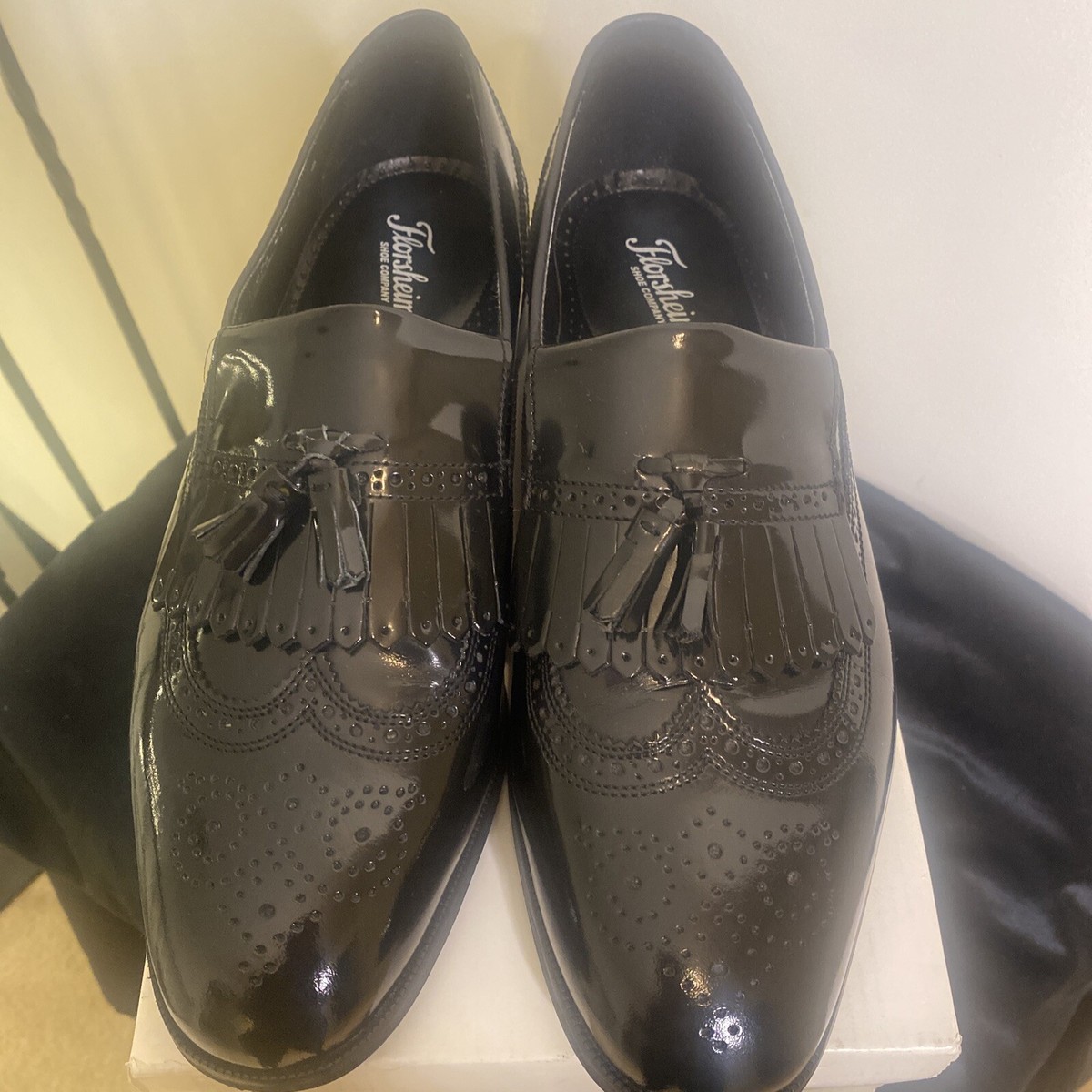 Florsheim Lexington Wingtip Oxford Dress Shoes Mens 11 D Black Leather Loafers Amazon.com | Florsheim Lexington Wingtip Tassel Slip-On  main image 3