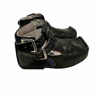 Pingo Baby Shoes Faux Black Leather Size