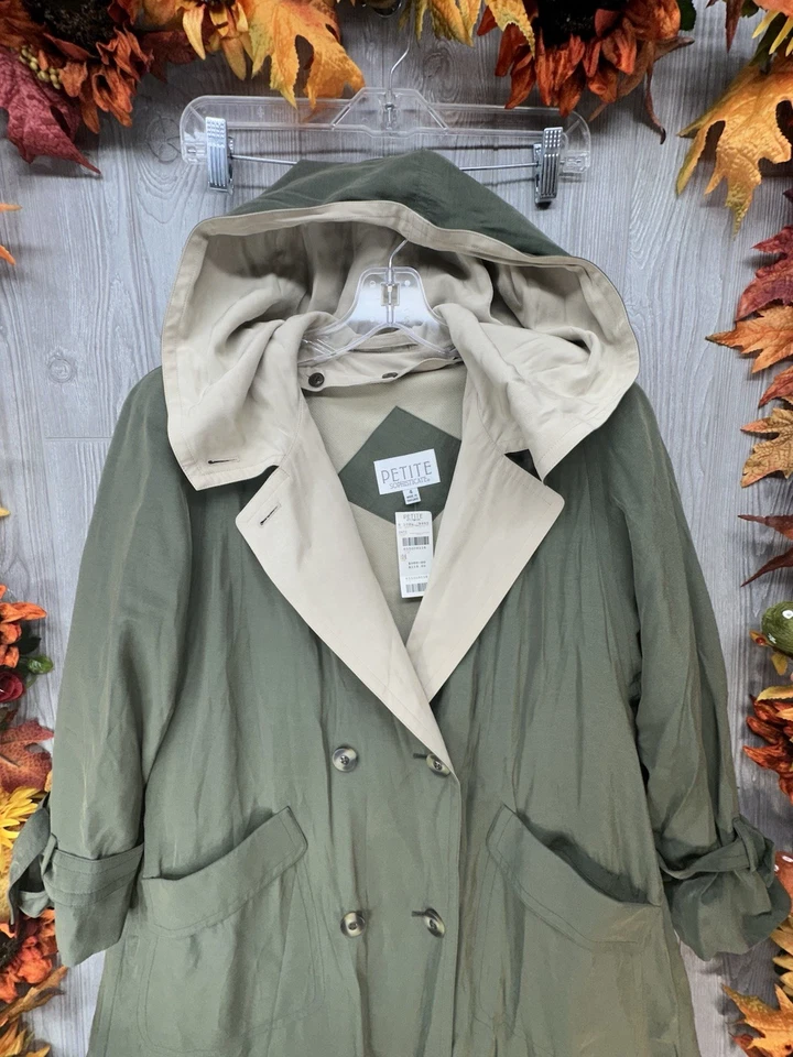 Abrigo de lluvia vintage forro extraíble para mujer grande (4 de gran tamaño) impermeable verde años 80’s Foto 2 de 4