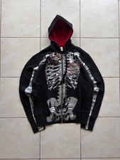 Vintage Y2K Don Ed Hardy Skeleton Zip Hoodie ...