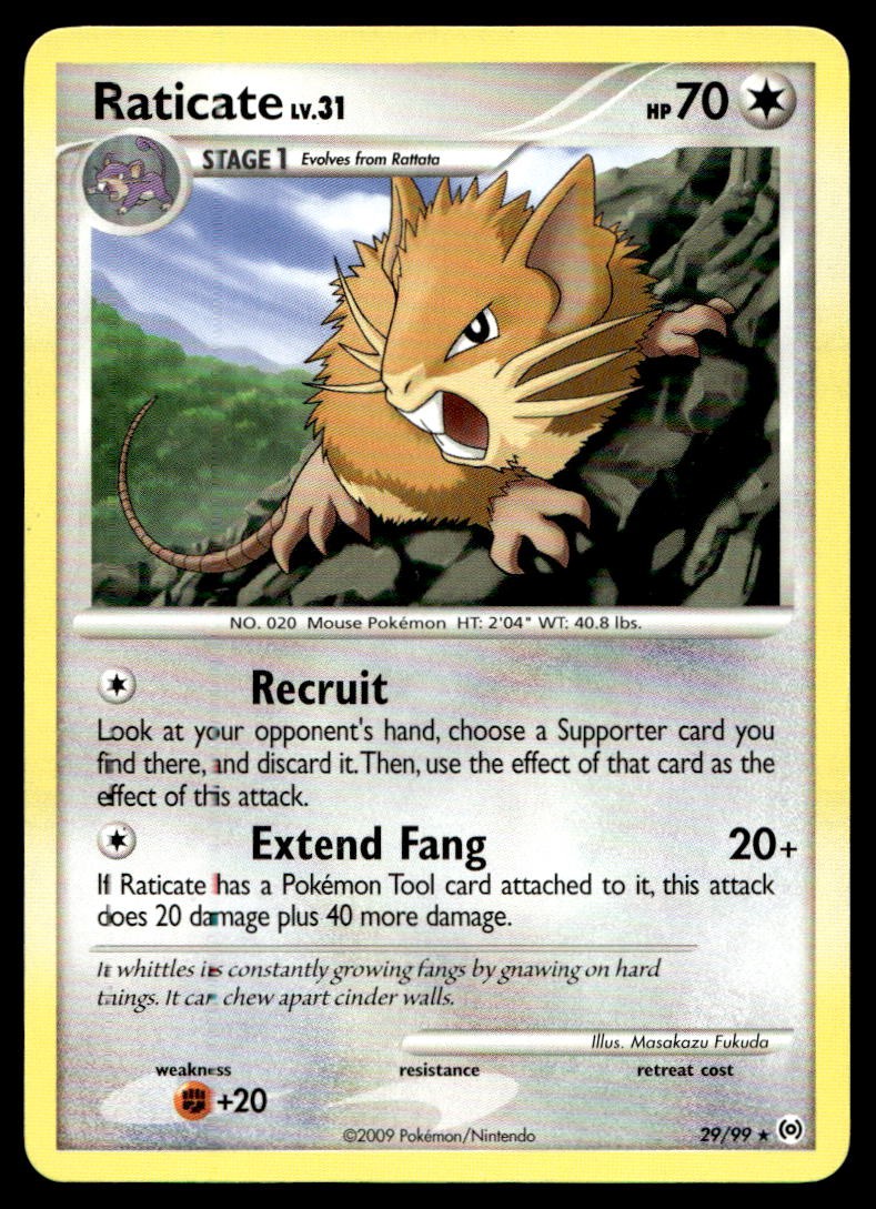 Raticate Arceus Rare 29/99 2009 Pokemon TCG