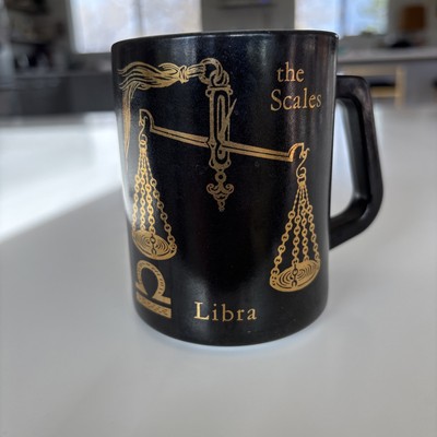 Vintage Libra The Scales Astrology Coffee Cup Mug Sept 23 - Oct 22 
