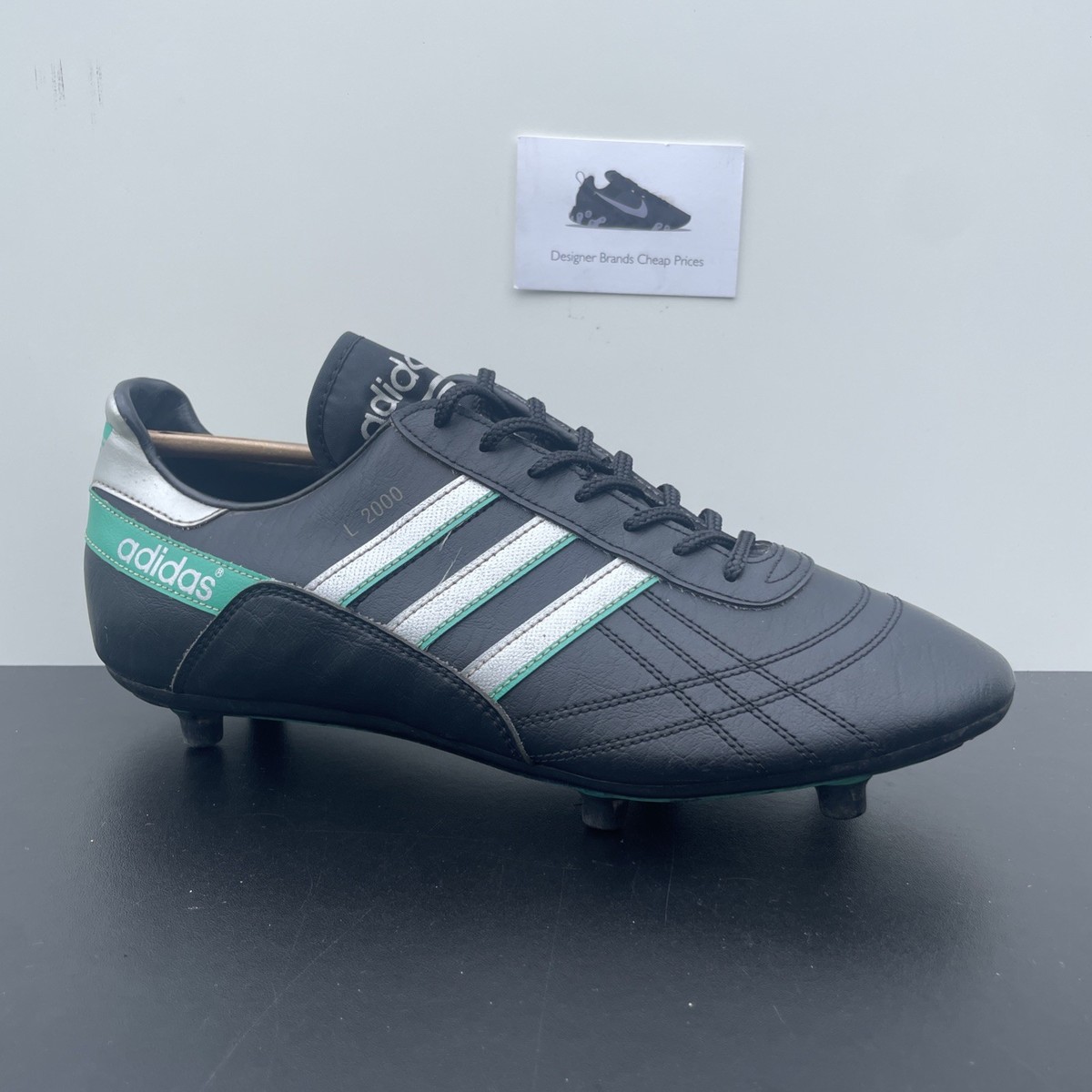Vintage Adidas L 2000 Football Boots Black Size Uk UK
