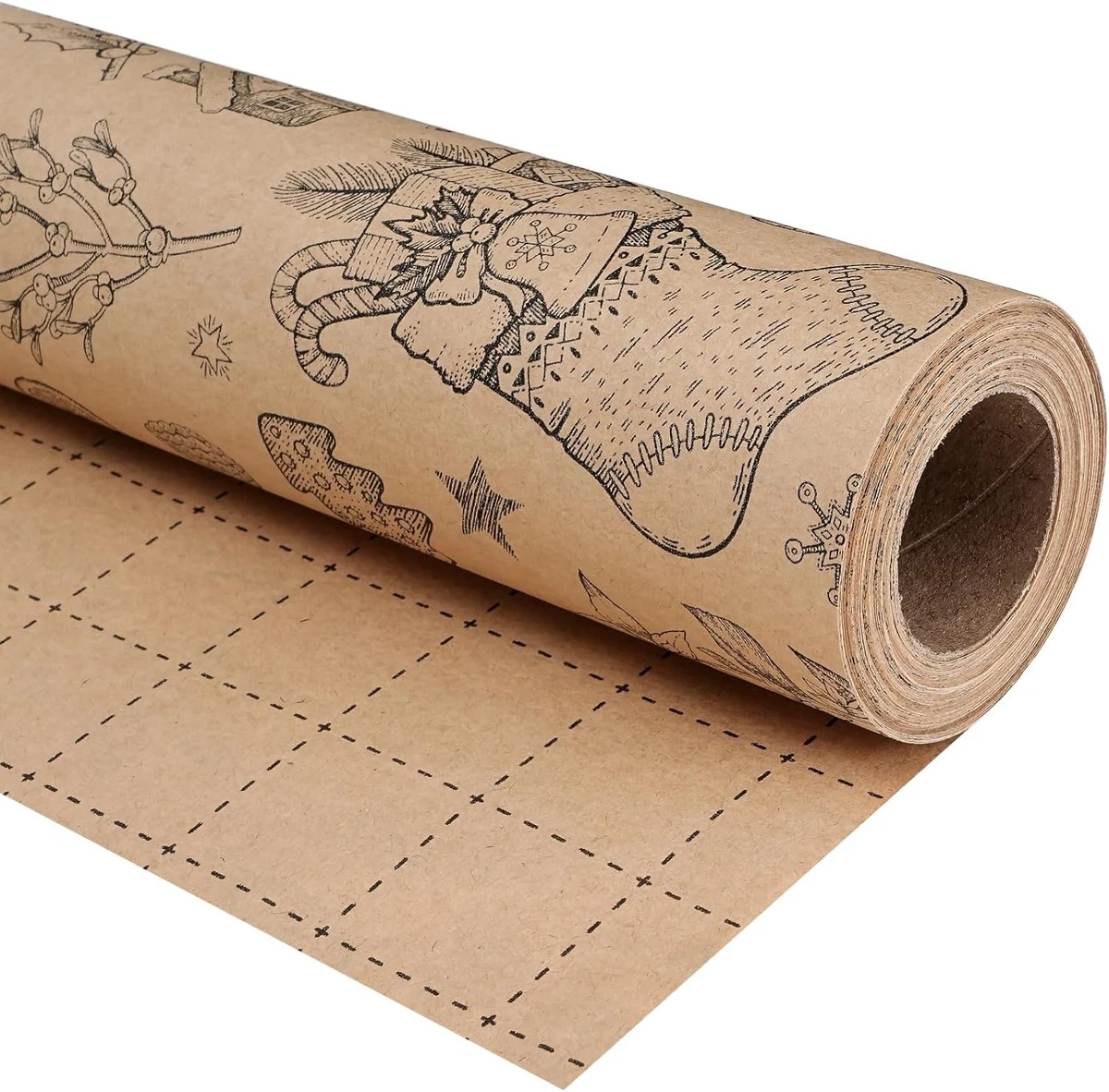 WRAPAHOLIC Reversible Christmas Wrapping Paper - 30 Inch X 100 Feet