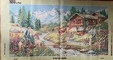 Seg De Paris Printed needlepoint tapestry 65x120 Cm canvas Only mountain house