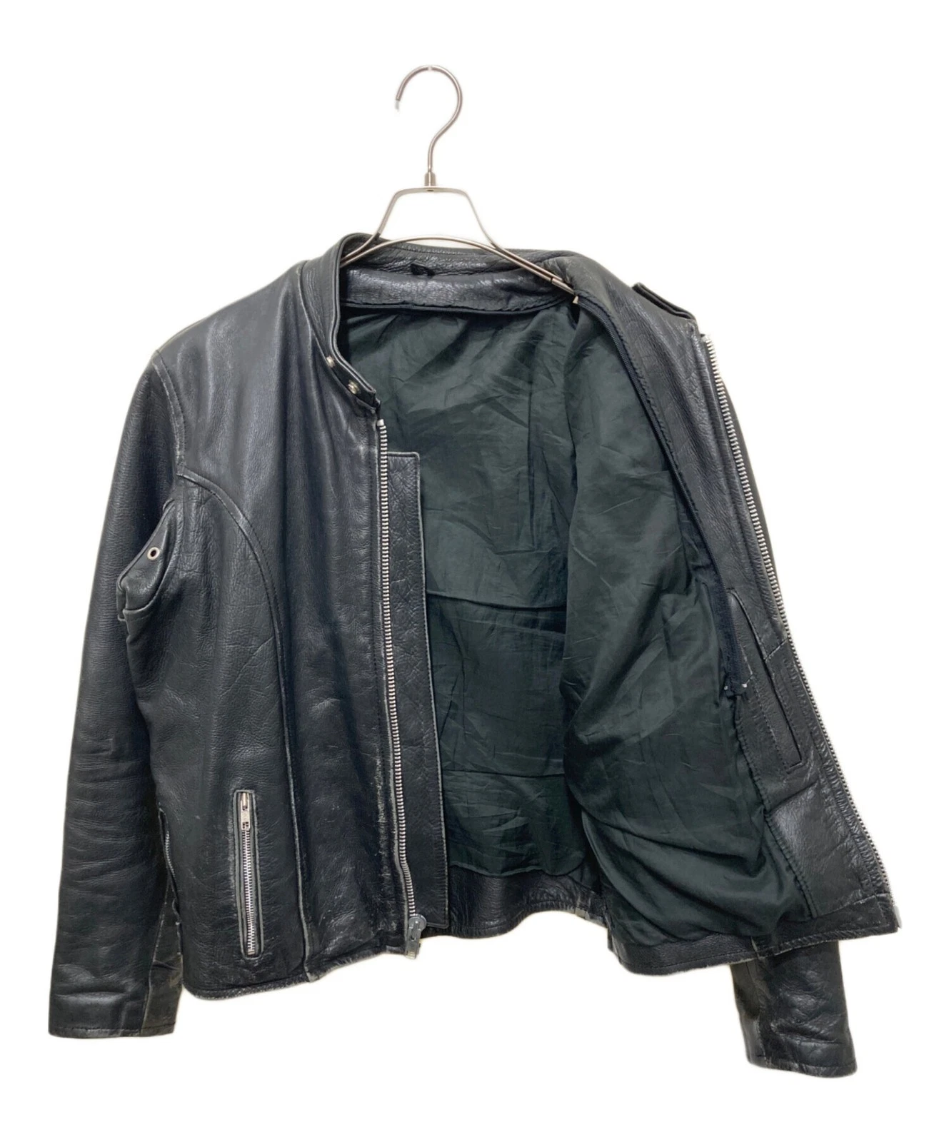 Single Riders Leather Jacket Men's Size XL Black - product detail image 3