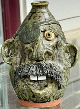 Signed & Dated Brian J. Wilson ‘Eye Patch’ Ugly Face Jug, Lula GA, 1999