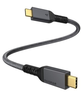 Maxonar [1.6Ft] Thunderbolt 4 Cable, Short Thunderbolt Cable 40Gbps with 240W...