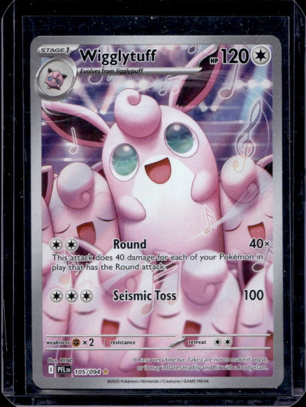 2025 Pokemon Phantasmal Flames Wigglytuff Illustration Rare #105/094