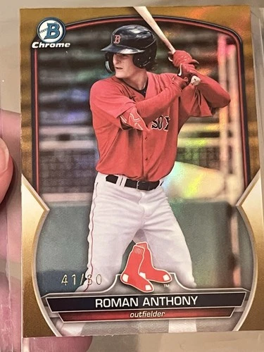 2023 Bowman Draft Chrome Roman Anthony #BDC-112 Gold Refractor /50 (RC)