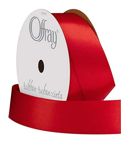 Berwick Offray 062272 7/8" Double Face Satin Ribbon, 6-Yard Spool, Red - Image 2 of 3