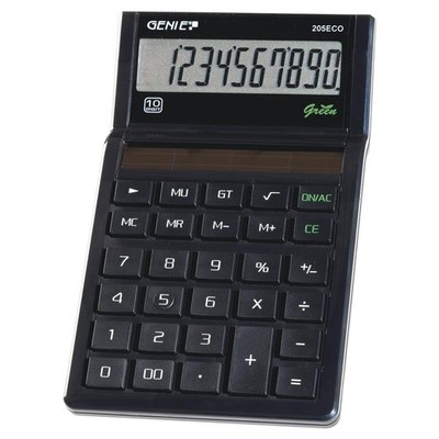 GENIE Tischrechner 205 ECO Solar Taschenrechner Bürorechner Schwarz