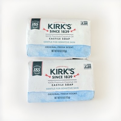 Kirk's Original Fresh Scent Gentle Castile Soap Simple, Gentle, Clean Pack of 2