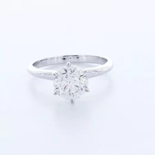 Solitaire Engagement Ring Classic 14K Gold 1.54 CT Round Lab-Grown Diamond E VS2