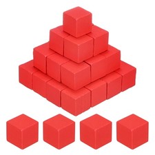 50-Pack DIY Wooden Cube, 1.5cm Square Colored Natural Wood Blocks, Orange
