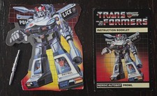 Transformers G1 PROWL instructions manual  missile  and box art 1984