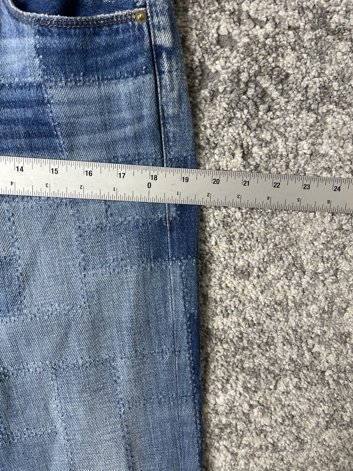 Frame Le High Straight Frame Patchwork Denim Size… - image 6