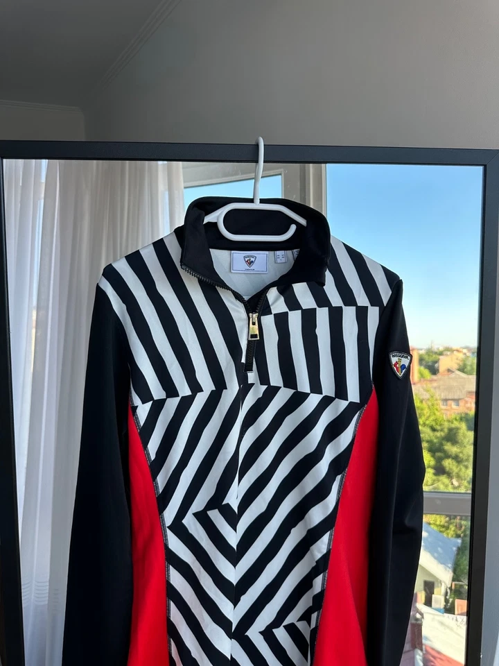 Rossignol Créateur Optical Oblics Ski Jacket Black White Red Geometric Z Sz L - Image 3 of 4