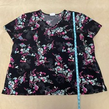 Scrubstar Scrub Top Womens Plus Floral Paisley Active Stretch