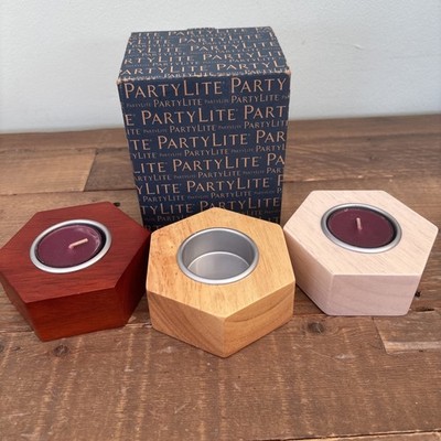 Partylite Teelicht Trio Hexagon & 2 Partylite Teelichter Neu in OVP B 2912