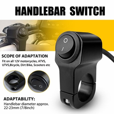 Black Motorcycle ATV Handlebar Button On Off Switch 22mm 7/8'' Refit Motorbike EH