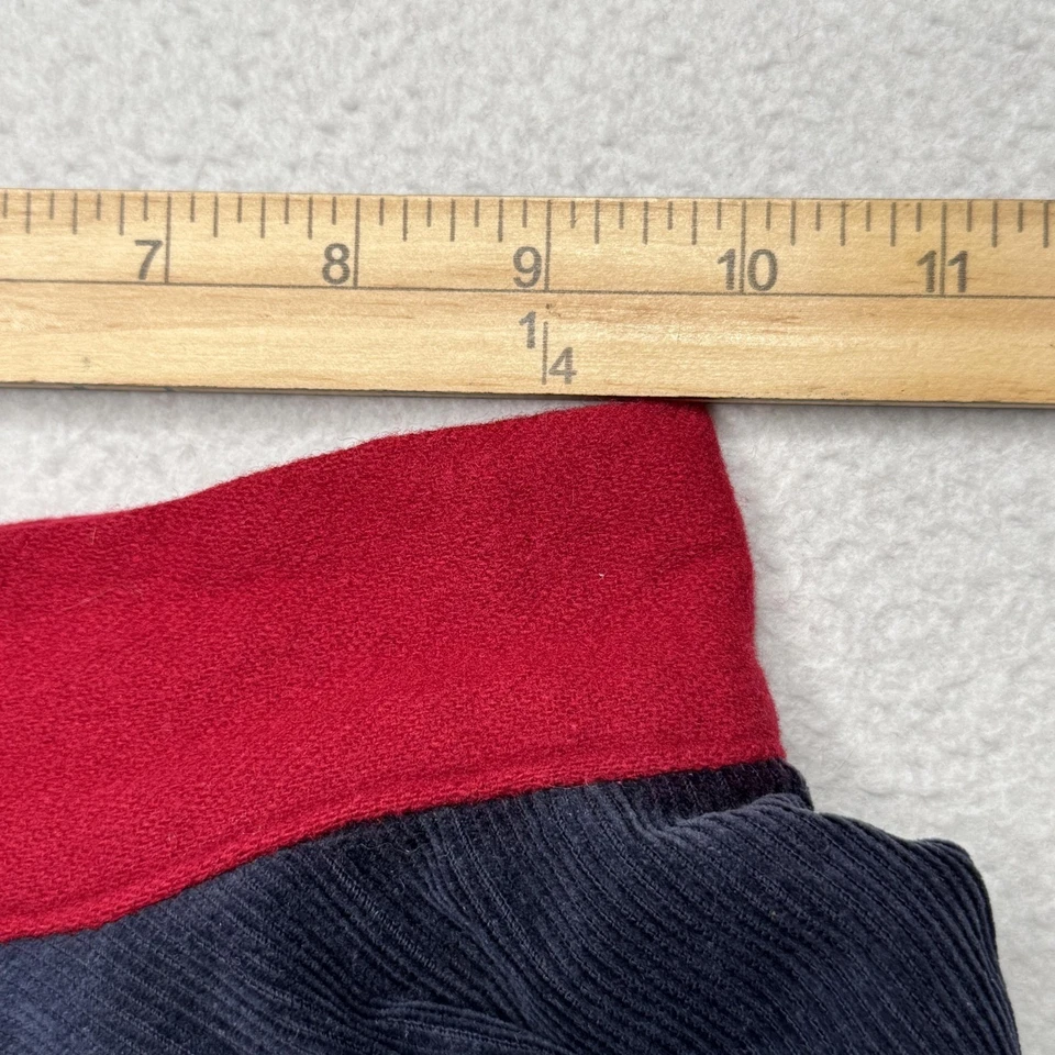 Vintage 50s Skater Skirt Girls XS Red Wool Navy Blue Corduroy Reversible Circle - Image 4 of 4