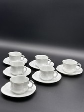 Giraud Limoges France Set 6 Tazze da Tè con Piattini Bianche