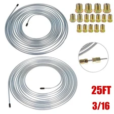 2x Copper Nickel Brake Line Tubing Kit 3/16 OD 25 FT Coil Roll All Size Fitting~