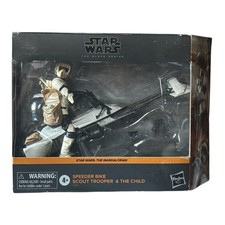 Star Wars Black Series Mandalorian Speeder Bike Biker Scout Child Figure Set