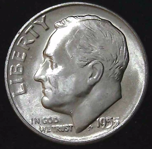 1955-S 10C Roosevelt Dime BU 90% Silver 26owt0306-6