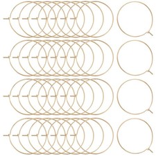 Beebeecraft 1 Box 100Pcs 25mm Wine Glass Charm Rings 18K Gold 25mm,