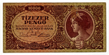 1945 Hungary 10000 Tizezer Pengo Banknote - Located in the US-Good Condition
