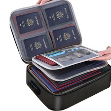 Fireproof Waterproof Document Box with Lock Expandable File Storage Box