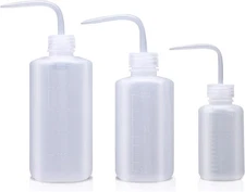3 Pack LDPE Squeeze Wash Bottles 500/250/150ml for Lab, Tattoo, Gardening Use