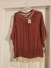 KORI AMERICA boho V-neck mini shift dress, S