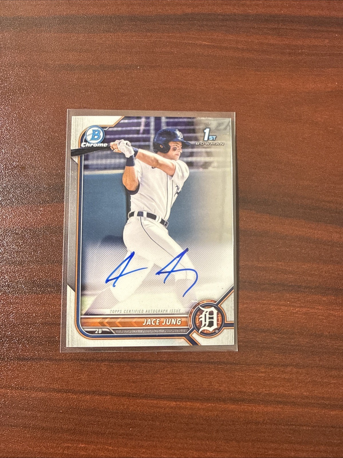 2022 Bowman Draft Jace Jung 1st Chrome Prospect Auto Detroit Tigers #CDA-JJ