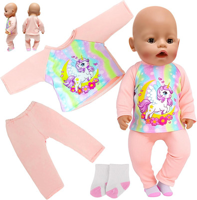 Puppenkleidung für 35-45 cm große Puppen, Kleidung Outfits mit niedlichem rosa P