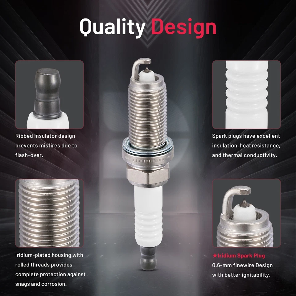 6858 Set of 8 Iridium Spark plugs For 2008-2014 Lexus IS F 5.0L V8 - Image 2 of 4