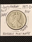 1917-D Liberty Walking Half Dollar  AG            REVERSE MINTMARK