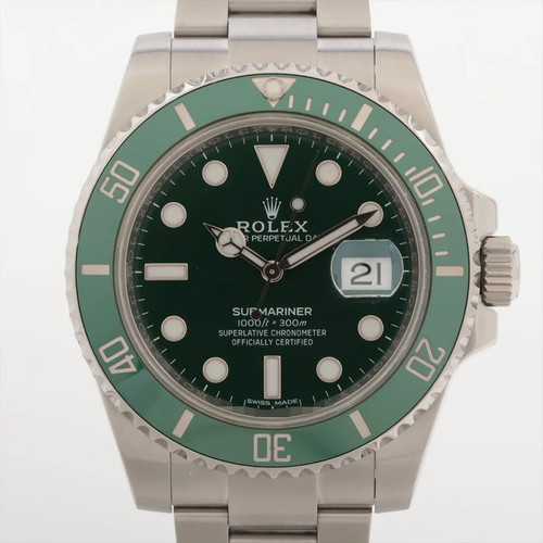Rolex SUBMARINER DATE 116610LV SS SS AT Green-Face 1 Extra Link