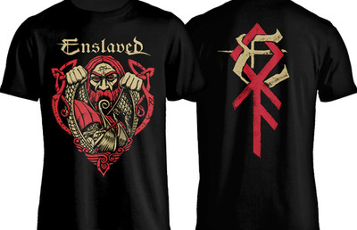 vtg Enslaved band 2 sides black T-shirt short sleeve All sizes XX864