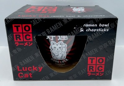 THE ORIGINAL RAMEN COMPANY GLÜCKSKATZE RAMEN SET KERAMIKSCHALE & ESSSTÄBCHEN 